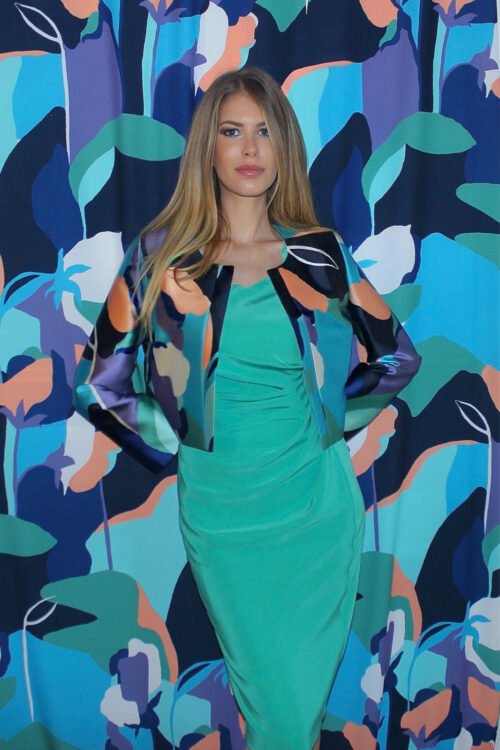 Magnifique tailleur habillé avec veste imprimée et robe SICILIA