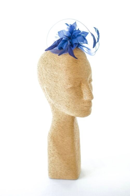 Chapeau de cocktail mariage bleu indigo