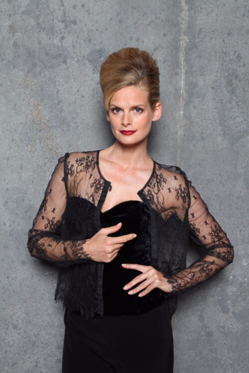 Cardigan dentelle chantilly noir Bleuet