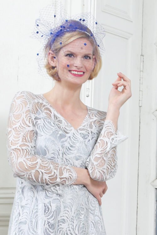 Accessoire Serre-tête PLUMETIS avec Voilette à mouches BLEU MAJORELLE