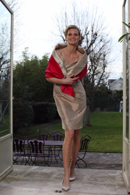 Eté-ROBE LISBON EN SOIE ET ETOLE REVERSIBLE BICOLORE