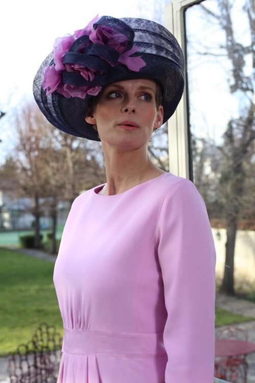 ÉTÉ-ROBE-LIT-CREPE-MOUSSE-ROSE