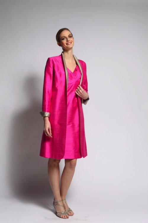 AA-Manteau IDYLLE en soie bicolore
