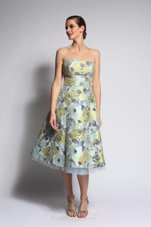 Robe princesse bustier juponnée jacquard JANET 42
