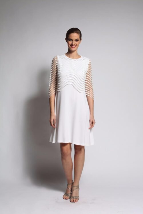 Robe MAIA en crêpe marocain et tulle rebrodé