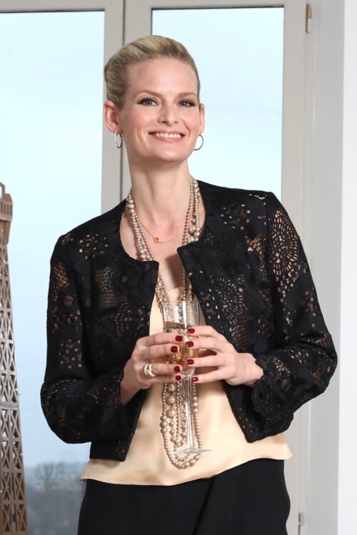 Veste en guipure noire THERESE taille 40