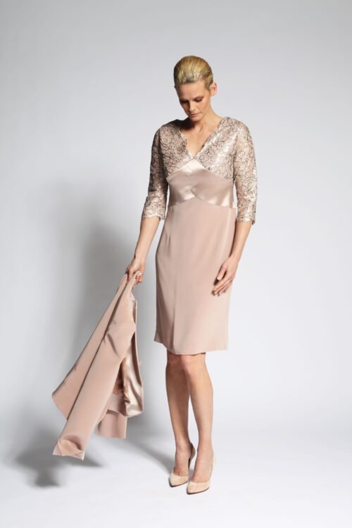ÉTÉ-ROBE-GIADA-CREPE-DENTELLE-CALAIS-DOREE