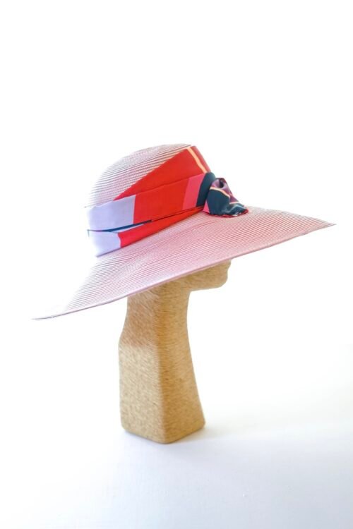 Capeline mauve et ruban pour cocktail ou cérémonie