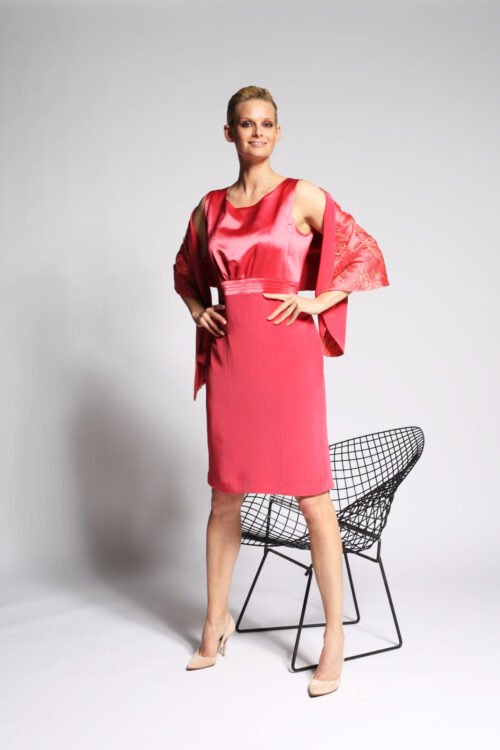 Robe de cérémonie féminine en satin ELENA en stock T40