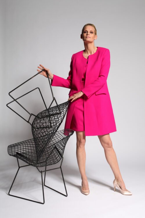 Beau tailleur robe manteau CORTE en double-crêpe de laine